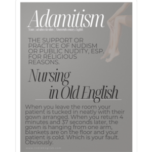 Adamantism in Nursing description Vinyl